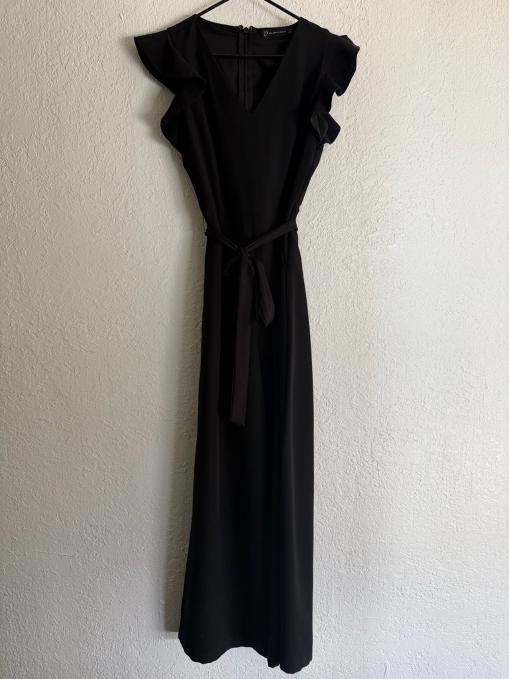 NY&Co. Black Ruffle Sleeve Women's Jumpsuit